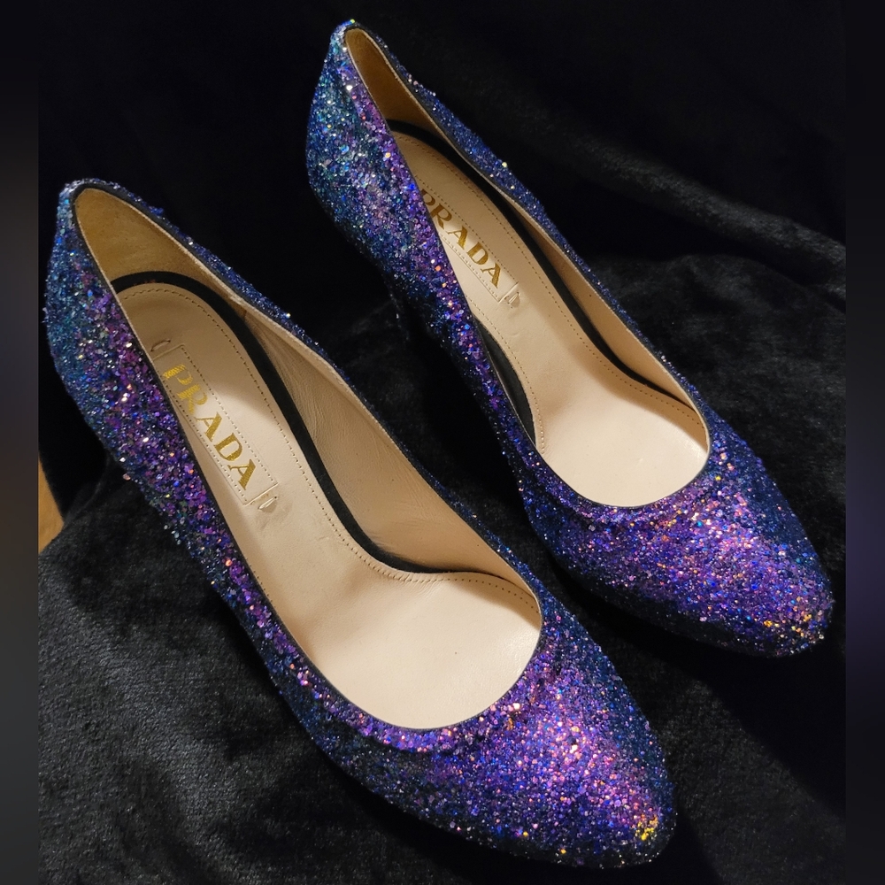 Prada Glitter Pumps 38.5